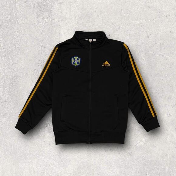 ★ Adidas x Brazil CBF Black & Gold Zip Up Sportswear Lightweight Track Jacket ★ - Picture 7 of 7